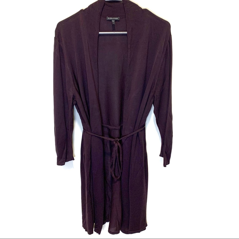 Eileen Fisher Silk Blend Cardigan Brown XL